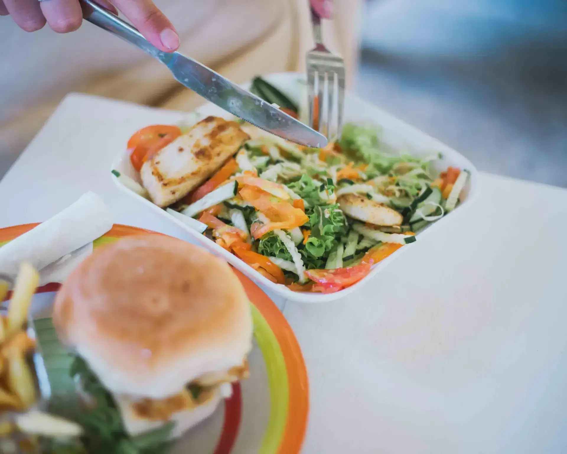 Grilled Fish with Salad